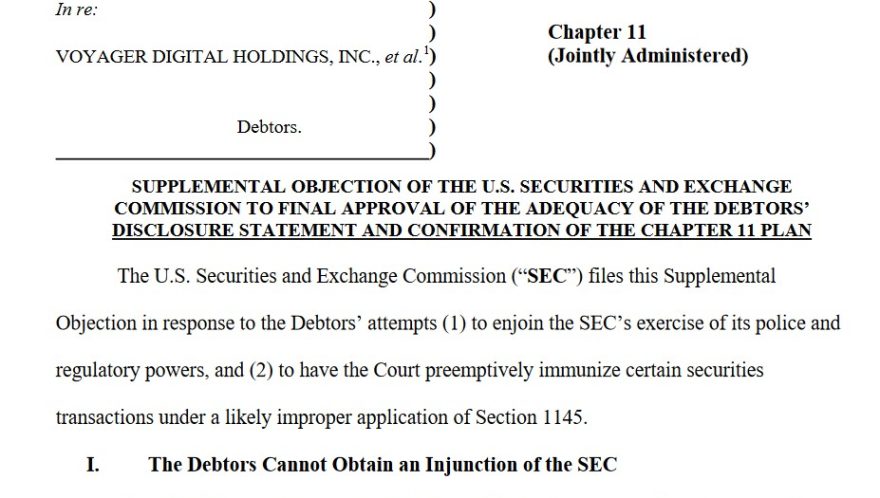 SEC not allowed to punish Voyager advisers over bankruptcy token, says US judge