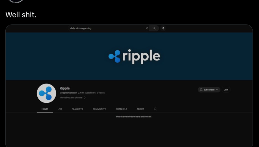 YouTube helps recover hacked channel that attempted XRP crypto scams