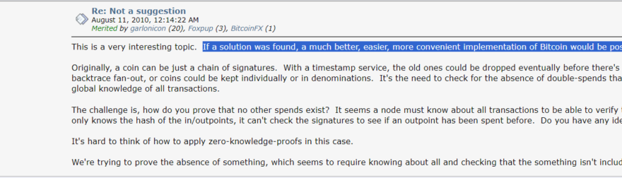 Big Questions: What did Satoshi Nakamoto think about ZK-proofs?