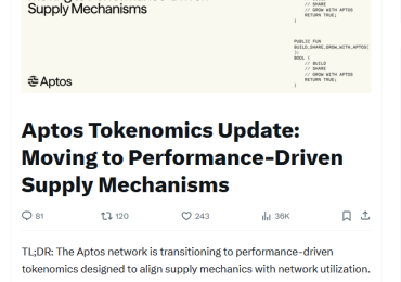 Aptos eyes tokenomics overhaul to scale APT deflation