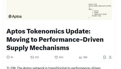 Aptos eyes tokenomics overhaul to scale APT deflation