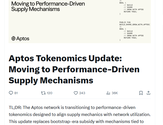Aptos eyes tokenomics overhaul to scale APT deflation